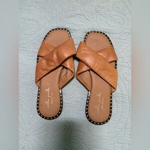 Mila Paoli Tan Leather Sandals Made in Italy Size 7